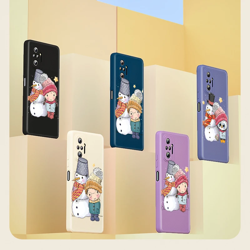 

Hot Cartoon Cute Girl Kid for Xiaomi Redmi Note 10 10T 9 9T 8 8T 7 Pro Max 5G Luxury Liquid Silicone Soft Cover Phone Case