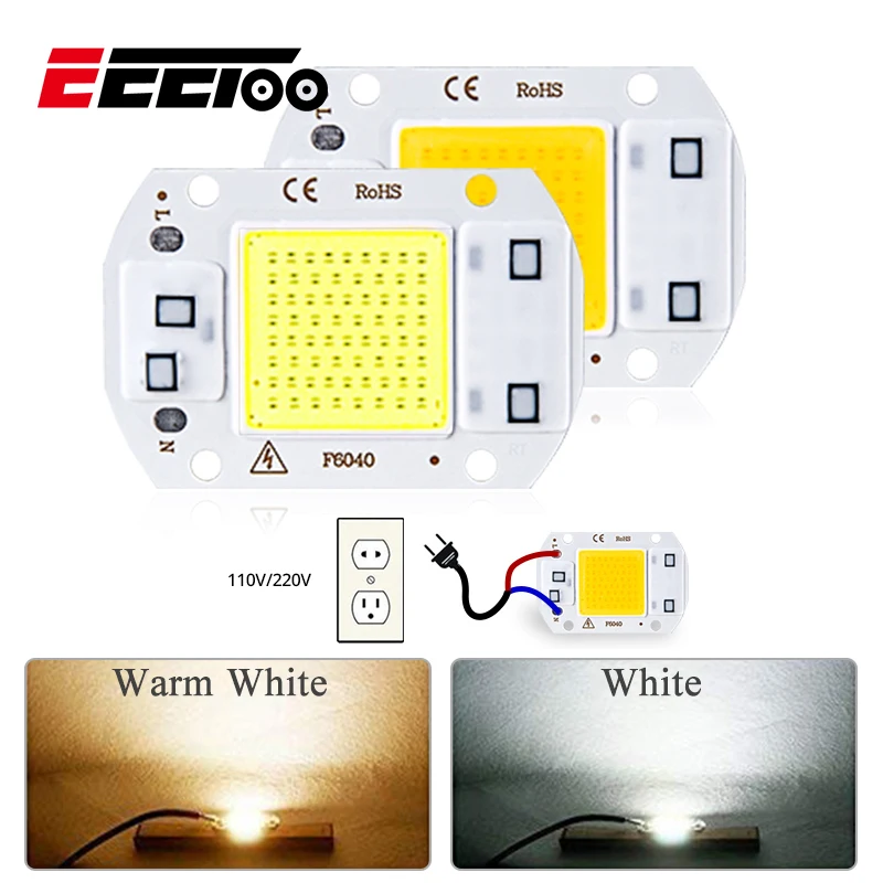 Светодиодный светильник лампы COB светодиодный чип 220V 50W 30W 20W 10W Luces СВЕТОДИОДНЫЙ матричный для Точечный светильник потолочные светильник не нужен драйвер DIY прямоугольные диод