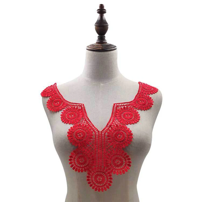 

Lace Collar For Women Summer Dress Shirt Decorative 3D Hollow Corsage Flower Embroidery Fabric White DIY Sewing Accessories New