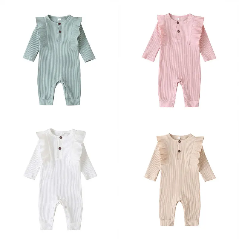 

Cotton Linen Long Sleeve Toddler Romper Solid Color newborn Baby Girl Romper Spring Autumn Baby Clothes Boy Rompers 0-24Months