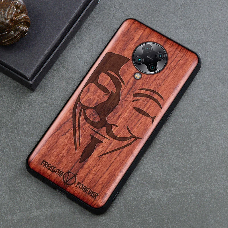 Чехол для Xiaomi pocophone poco f2 pro Оригинальный Деревянный чехол Boogic из розового дерева
