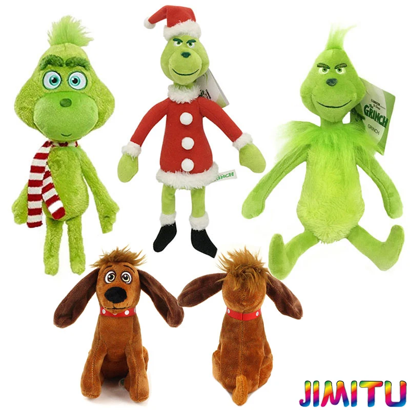 

18-40cm How the Grinch Stole Plush Toys Grinch Plush Max Dog Doll Soft Stuffed Cartoon Animal Peluche for Kids Christmas Gifts