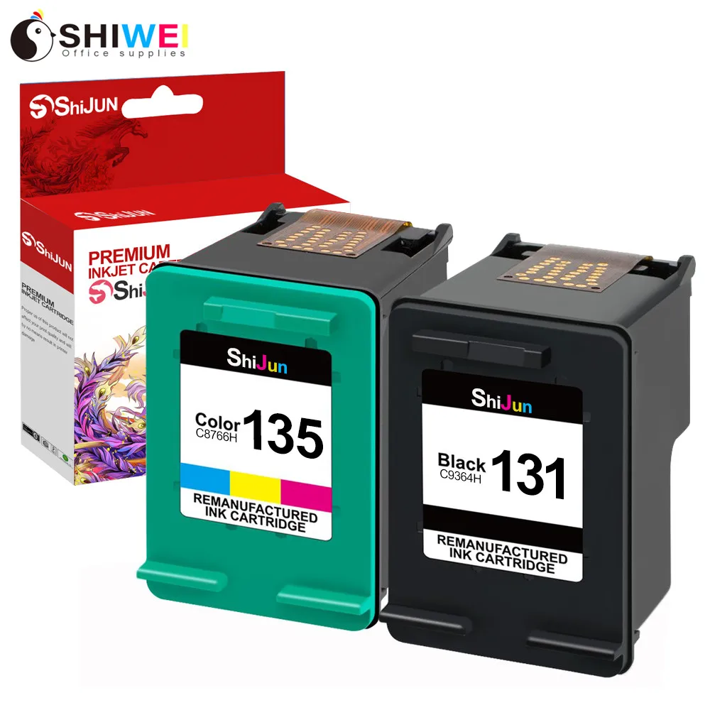 

SHIWEI Remanufactured Ink Cartridge for HP 131 XL 135xl INK DeskJet 460 5740 5940 6520 6540 2570 5743 5943 Printer Full