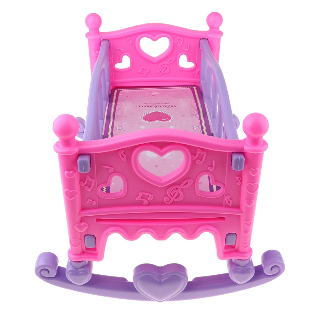 

Cute Baby Doll Rocking Bed Bedroom Furniture Accessory for Mellchan Doll Toy