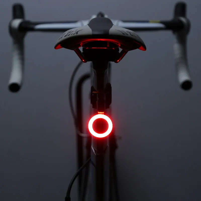 round Несколько режимов освещения, Велосипедный свет, usb-зарядка, светодиодный фонарь для велосипеда, задний велосипедный фонарь для горного велосипеда, подседельный штырь - Цвет: round