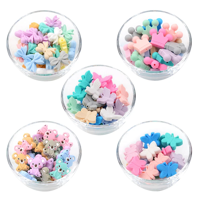 LOFCA миниатюрные силиконовые бусины в виде животных пингвин обезьяна ювелирные