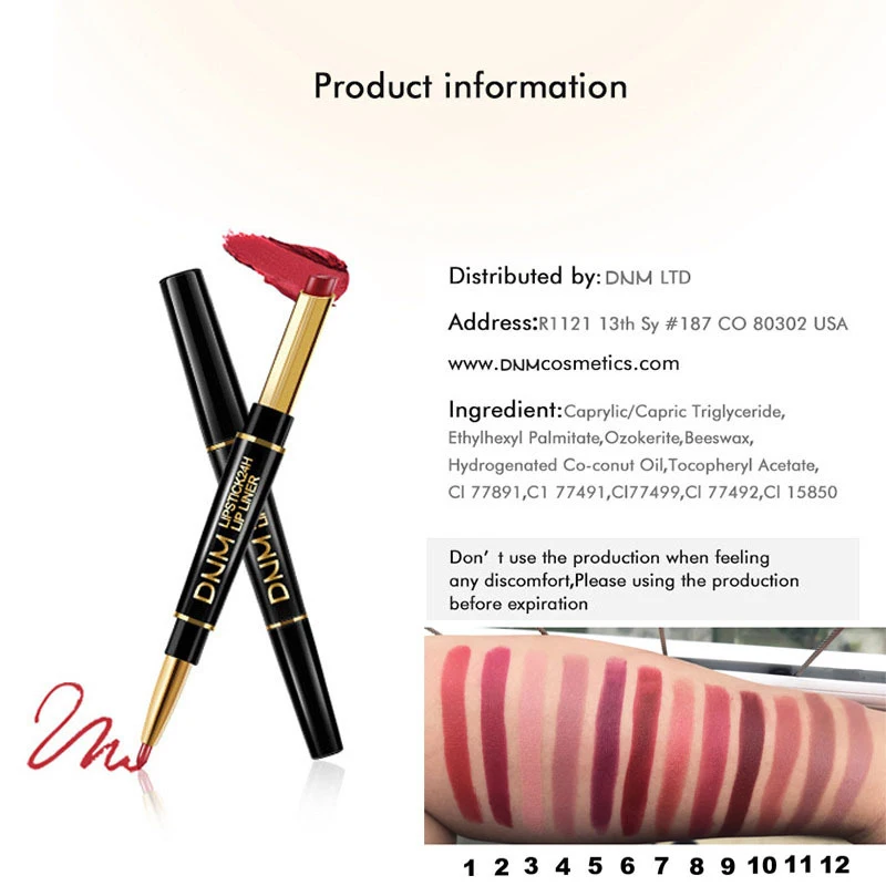Двухсторонняя матовая помада DNM стойкие помады макияж ручка водостойкая