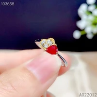 kjjeaxcmy fine jewelry natural ruby 925 sterling silver luxury girl new adjustable gemstone ring support test with box