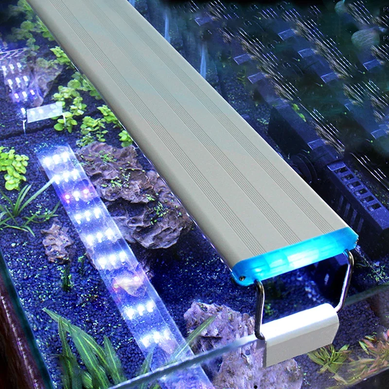 

Super Slim Bright Aquarium LED Light Fish Tank Waterproof Bright Clip Lamp Blue White LED Display Screen 18-75cm for Plants 220v