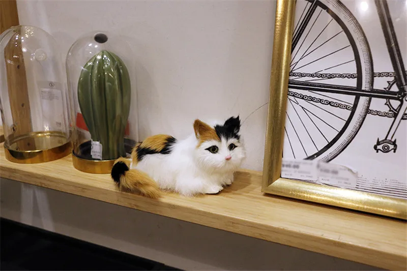Кошка плюшевые игрушки куклы прекрасная настоящая Реалистичная кукла плюшевые животные кошки черный милый плюшевый Декор для дома, с изображением кота детская игрушка, подарок