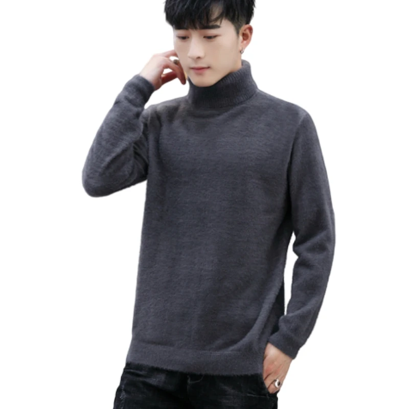 2019 осенне зимний однотонный деловой повседневный мужской свитер высокого