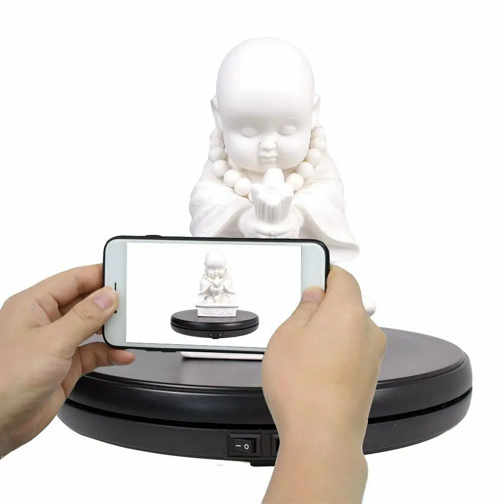 Fotoconic 25 см 3D светодиодный черный 360 градусов электрическая вращающаяся подставка