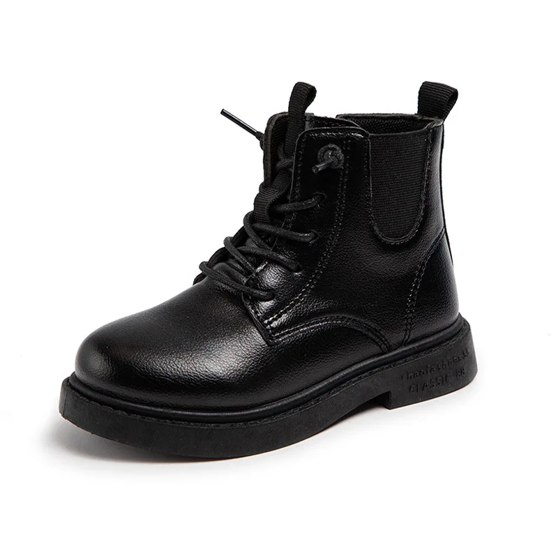 

Kids Fashion Martin Boots 2021 Autumn New Girls High-top Boots Students Shoes Hot Fashion Chic Waterproof Hot Warm 26-37 Zipper