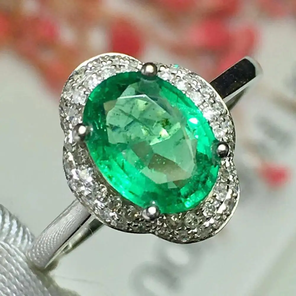 Женское кольцо с изумрудом 100% карата ювелирное изделие драгоценными