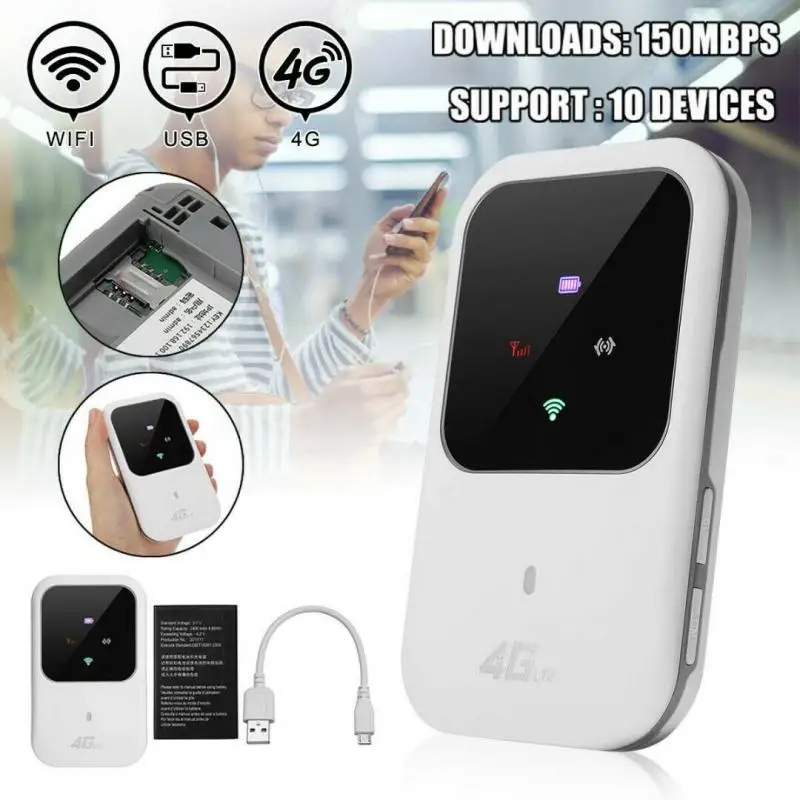 

4G LTE Mobile Broadband WiFi Wireless Router Portable MiFi Hotspot Wifi Modem 2.4G Wireless Router Computer Connectors
