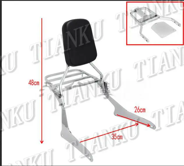 Chrome Backrest Sissy Bar Luggage Rack For Yamaha XVS1300A Midnight Star XVS1300CA Stryker | Автомобили и мотоциклы