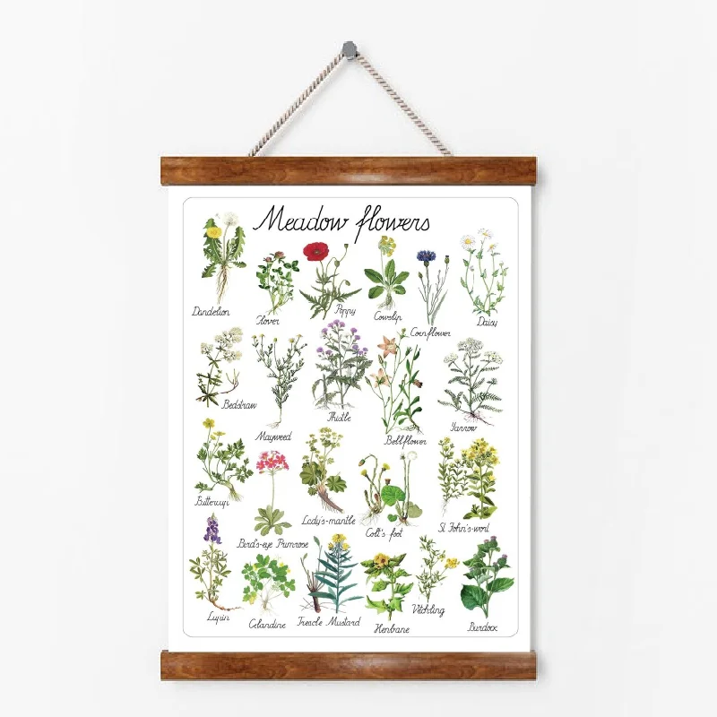 Картина на холсте Монтессори искусство цветы образовательные плакаты