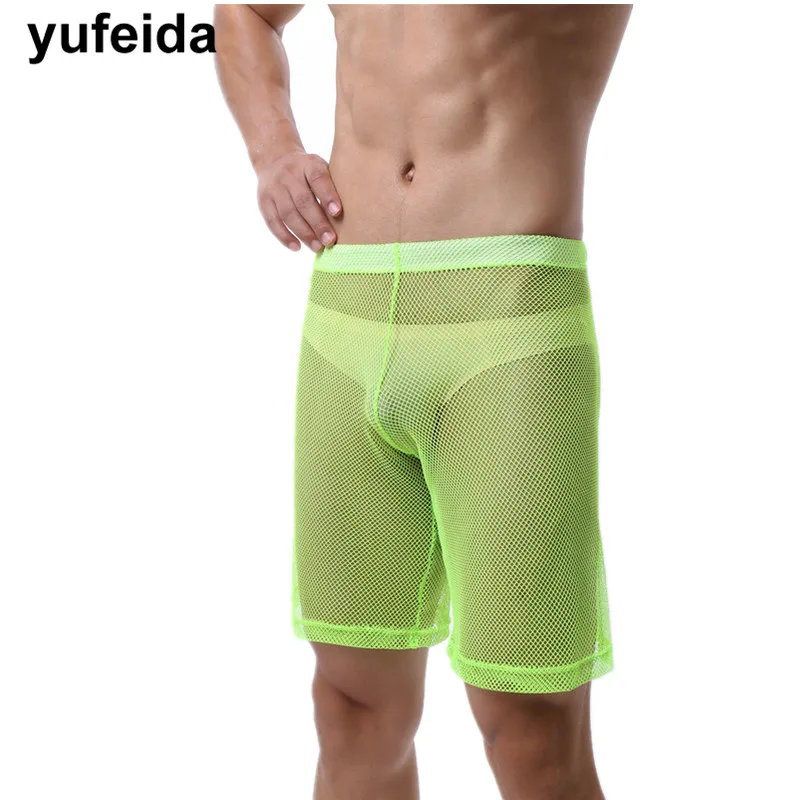 

Сетчатые прозрачные шорты-боксеры среднего Штаны Мужские Шорты для купания гей дышащие под Штаны Повседневное мужские трусы-шорты Тонкий Ф...