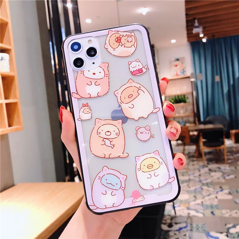 Японский мультфильм Sumikko Gurashi закаленное стекло задняя крышка чехол для телефона