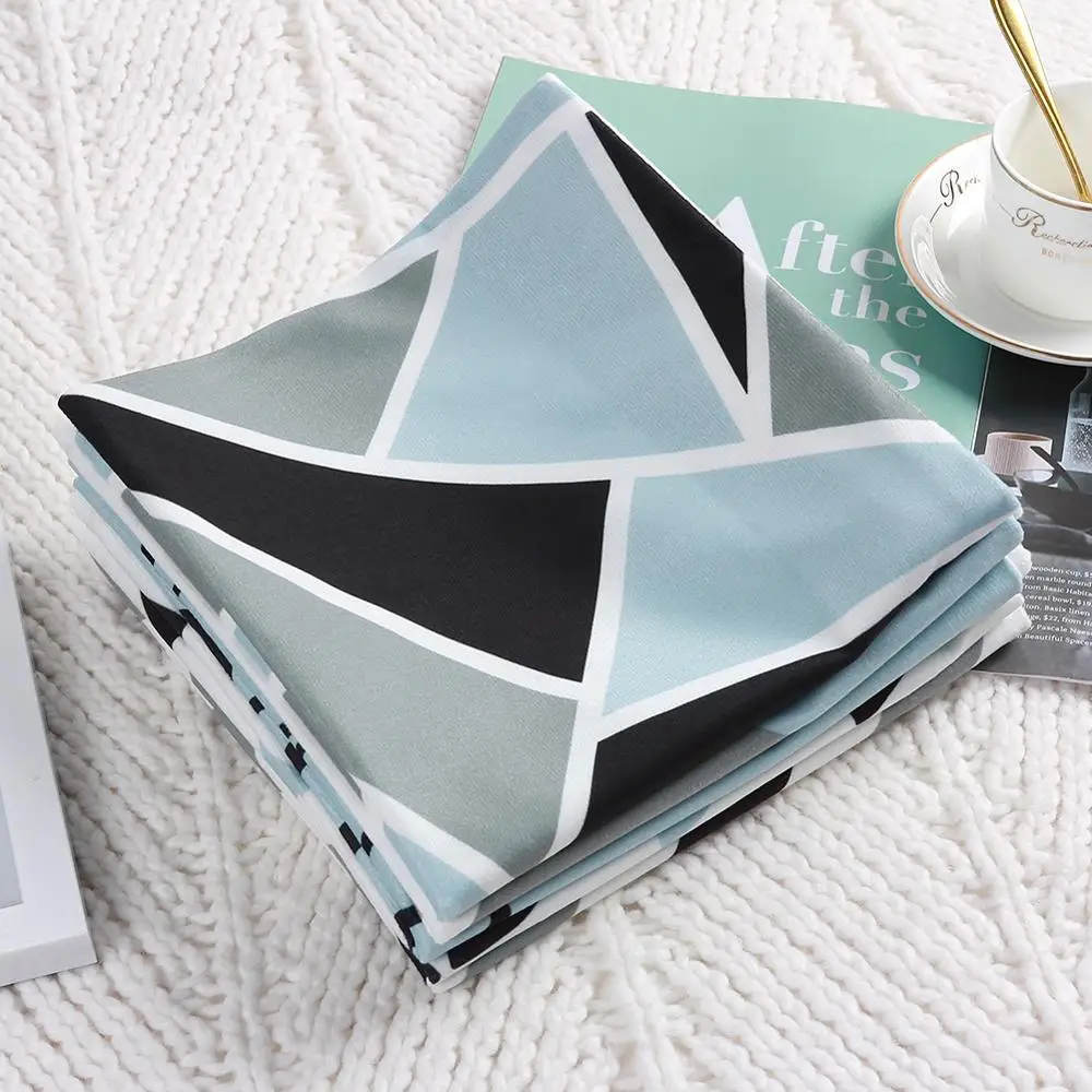 

Cozy Print Throw Pillow Covers Blue Grey Geometric Cushion Covers Triangles Modern Patterns Pillow Case For Sofa Car Home Decor