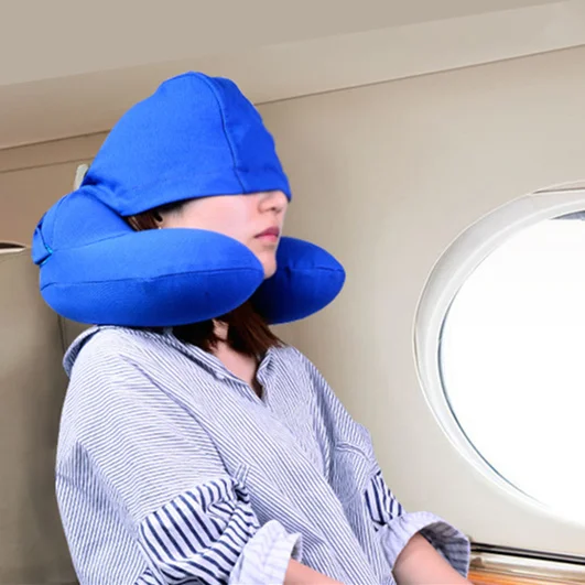 

DHL 50PCS wholesale Travel pillow Inflatable pillows air soft cushion trip portable body back support Foldable blow neck pillow