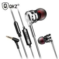 qkz dm9 metal 3 5mm in ear headphones running sport headphone wired earphone with microphone headset for phone computer gaming