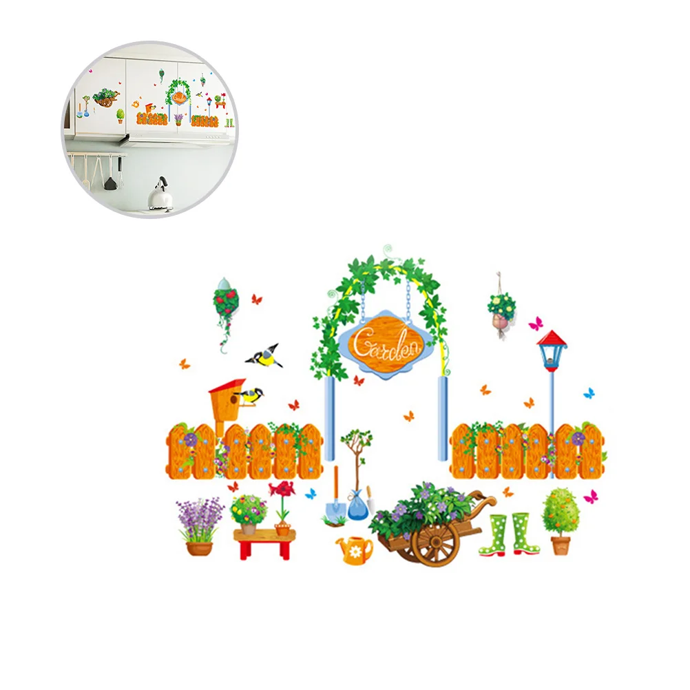 

Flower Garden Wall Sticker PVC DIY Living Room Decoration Wall Decals Art