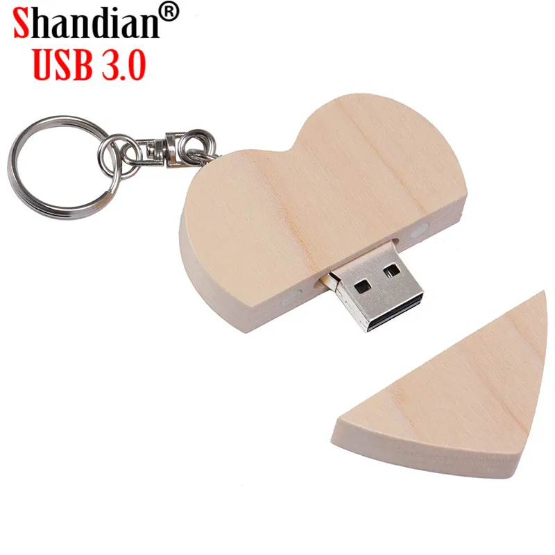 USB флеш накопитель SHANDIAN деревянный в форме сердца 32 8 Гб|memory stick|usb 3.0 8gbleather usb |