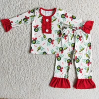 toddler sleepwear cute little girls cartoon pajamas children winter set wholesale boutique high quality 2 piece set
