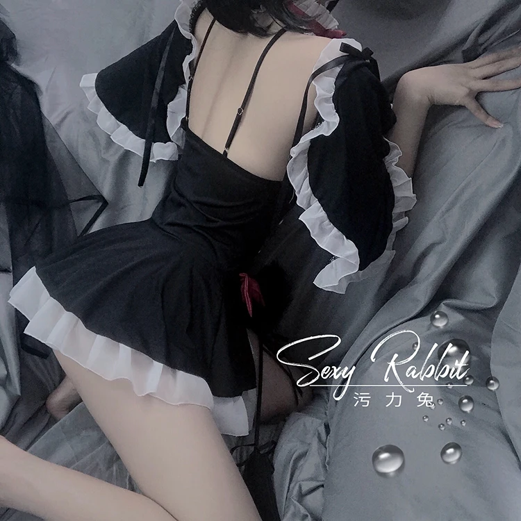 Костюм горничной для ролевых игр костюмы косплея Хеллоуина женщин сексуальное