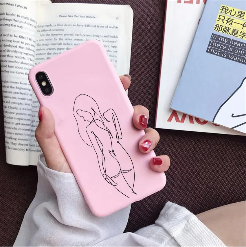 Funny Abstract Art Lines Case For huawei p30 lite p20 pro p10 mate 20 10 honor 9 Sexy Women phone Cover | Мобильные телефоны и