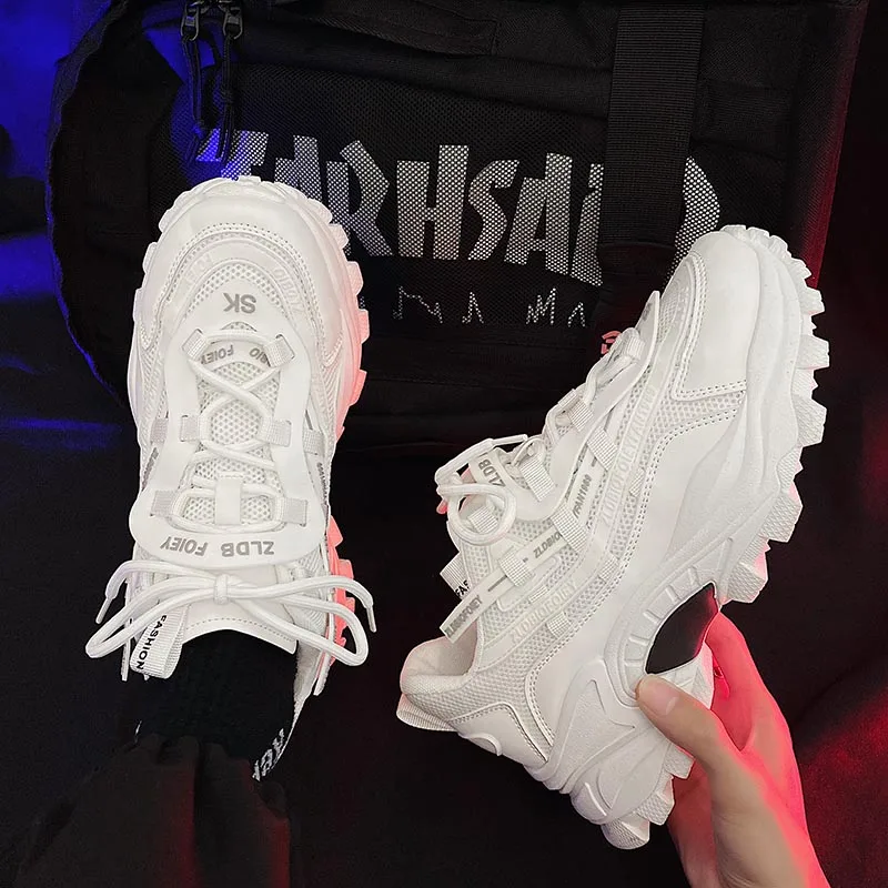 Весенние мужские кроссовки для бега на толстой подошве занятий спортом