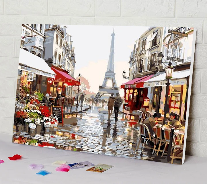 Подарок для друзей DIY картина маслом по номерам пейзаж картины холст живопись