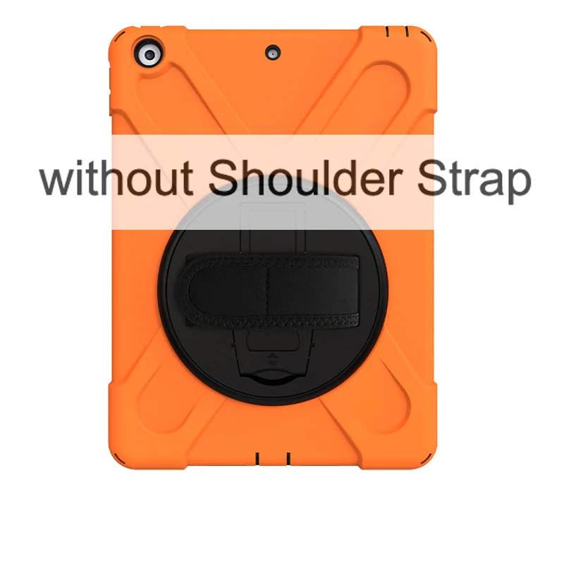orange ST Чехол для iPad 10,2 дюймов детский безопасный сверхмощный вращающийся ремешок/подставка с плечевым ремнем для iPad 7-го поколения - Цвет: orange ST