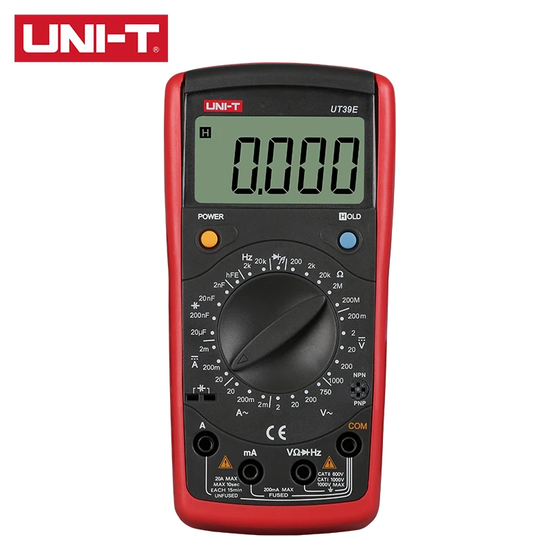 UNI T UT39E Современный цифровой мультиметр 19999 слова чтение показывает 0.05% базовый DCV