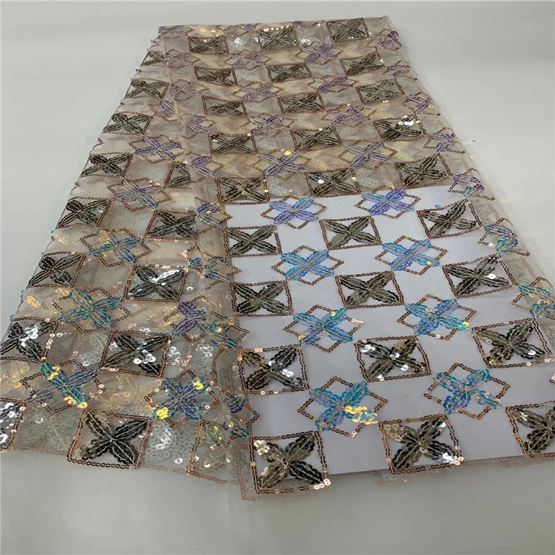 Блестки французский Тюль кружевная ткань фиолетовый/Золотой 2020 красный Высокое