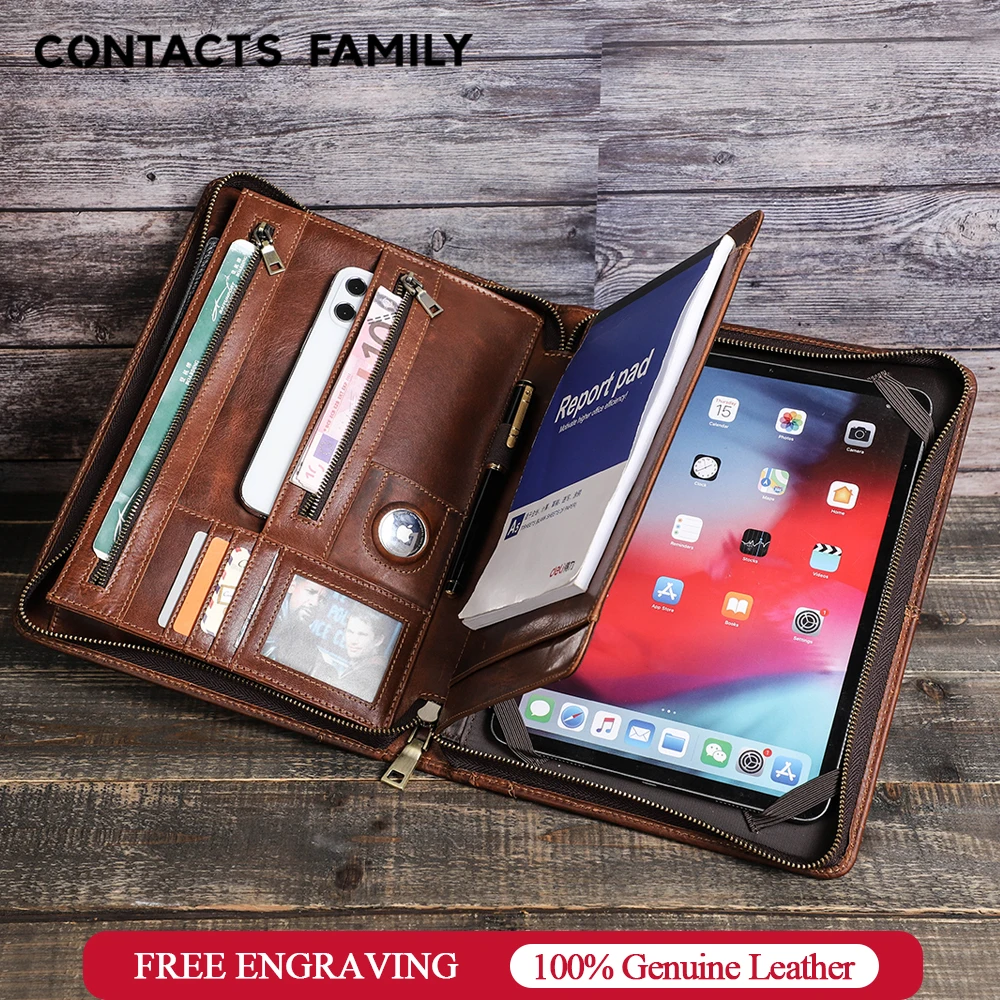 CONTACT'S FAMILY Leather Portfolio For iPad Air 5 10.9 2022 Air 4 Air 3 iPad Pro 11 2021 Case Cover 7th 8th 9th 10.2 Generation