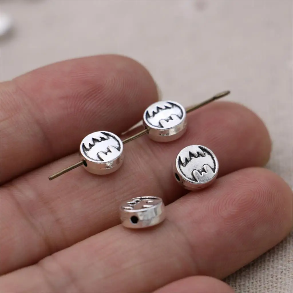 

Посеребренные бусины-разделители «летучая мышь», 25 шт., 8 мм