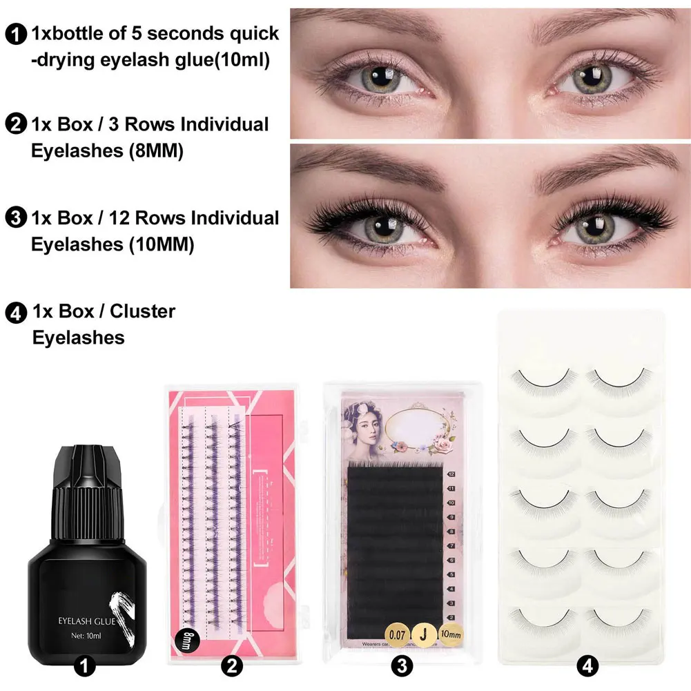 

Eyelash Extension Training Kit Beginners False Eye Lashes Grafting Tools Eyelash Extension Practice Sets 25PCS For Salon Home