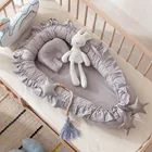 88X50cm Детские гнездо кровать с подушки Портативный кроватки дорожная кровать младенца хлопок колыбели детская кроватка для новорожденного ребенка кровать люлька бампер