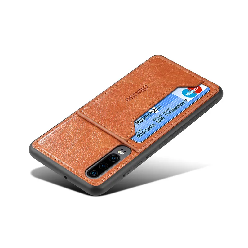 Чехол для samsung Galaxy A50 A30 A20 A70 A30S A50S A60 из кожи+ ТПУ с магнитной картой для samsung Galaxy S10 S9 S8 Plus S10E - Цвет: Хаки