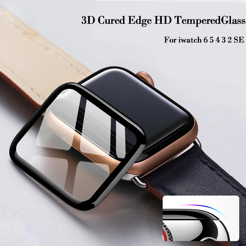 3D Gebogene Kante HD Gehärtetem Glas für Apple Uhr Serie 3 2 1 38MM 42MM Screen Protector film für iWatch 4/5/6/SE 40MM 44MM