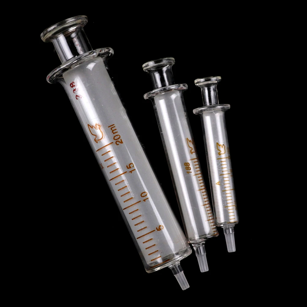 

1Pcs 2ML 5ML 10ML 20ML Glass syringe injector sampler dispensing with ink chemical medicine