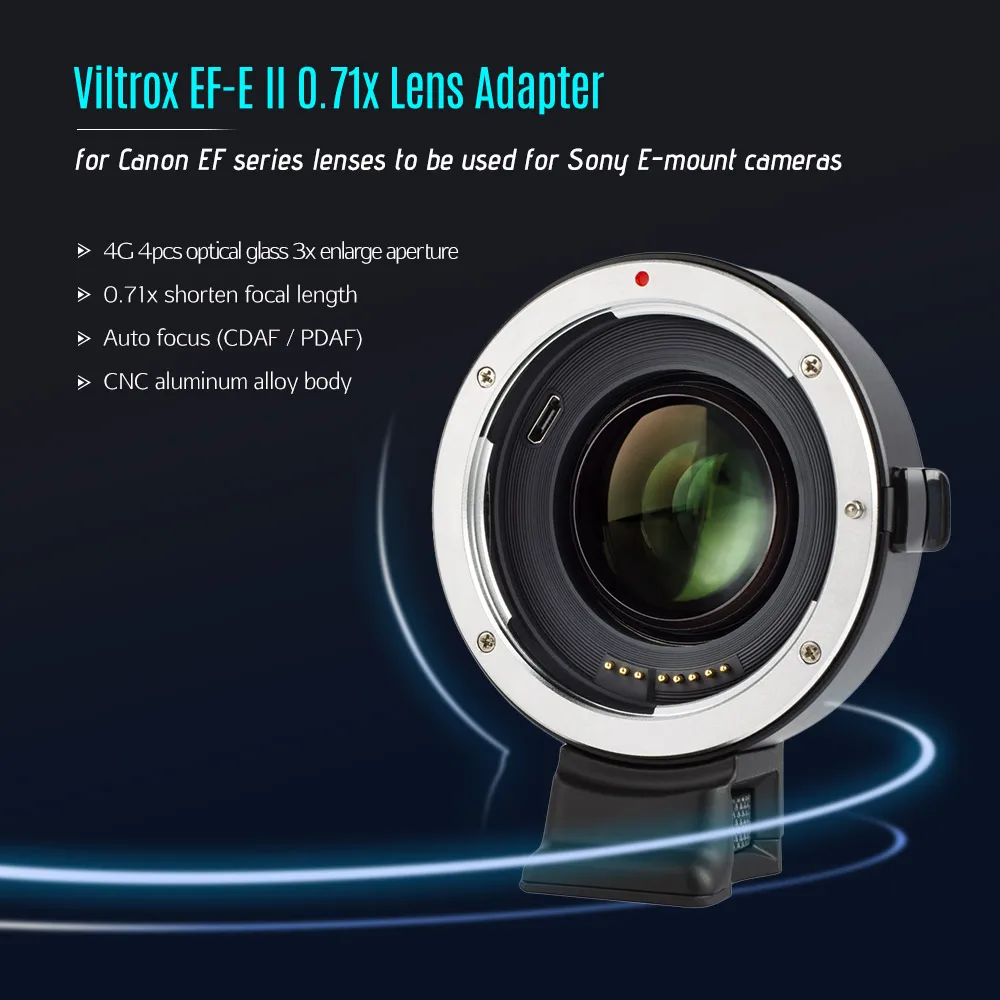 Viltrox EF-E II Крепление объектива AF Автофокус редуктор Скорость усилитель адаптер для Canon EF объектив к sony E-Mount камера