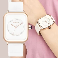 rebirth fashion women wrist watch 2022 white leather minimalist ladies quartz dress wristwatch relogio feminino montre femme