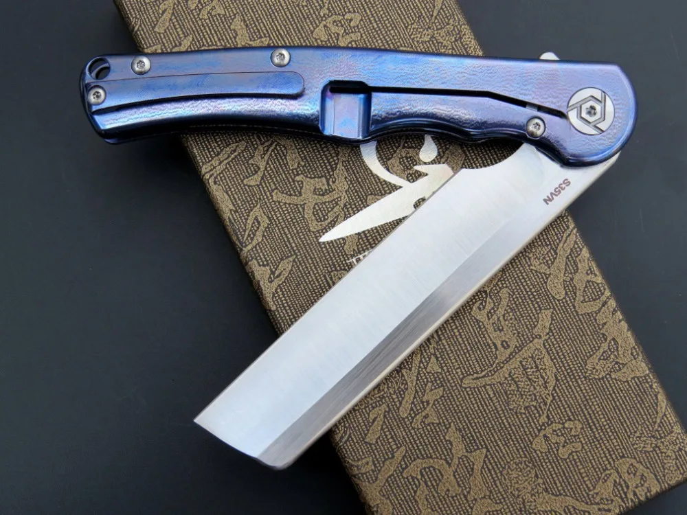 New CH2006 man Folding knife S35VN Blade ceramic ball bearing washer TC4 Titanium Handle Outdoor Hunting Pocket Knives