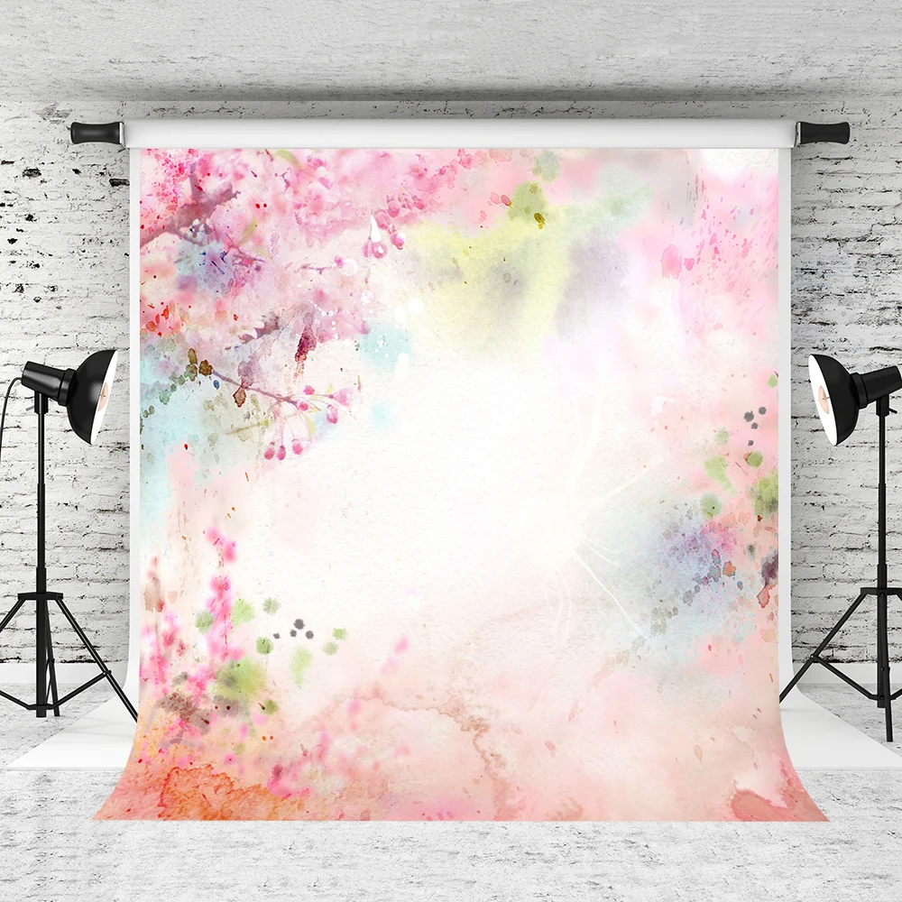 

VinylBDS 5x7ft Pink Flower Photography Backdrops Newborn Japanese Backgrounds For Photo Studio Princess Baby Shower Backdrop
