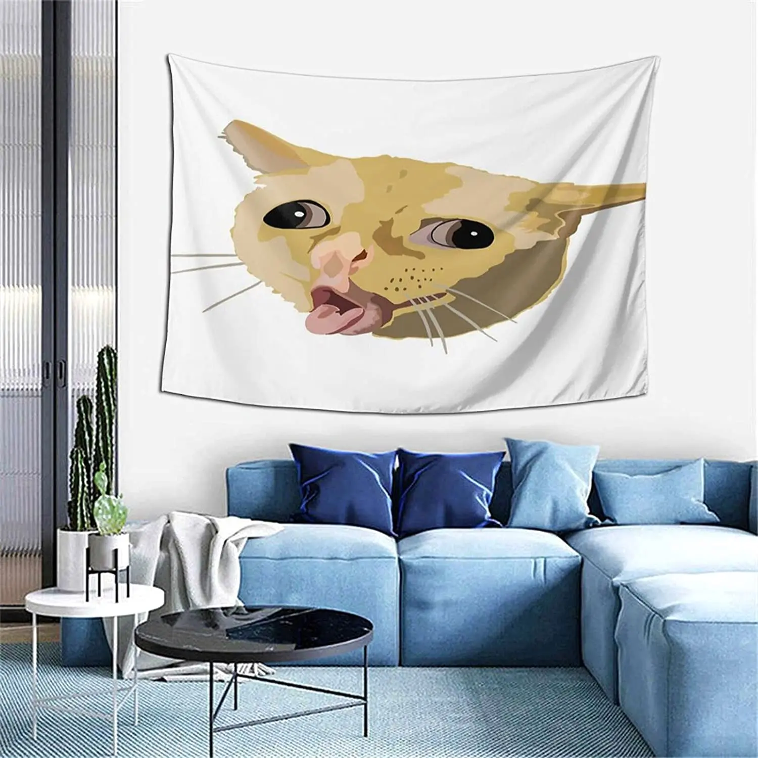 

Декоративный Настенный Гобелен Coughing Cat из микрофибры в стиле ретро