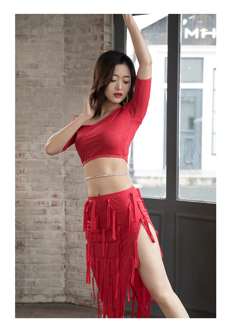 Belly Dance Set танцевальная одежда Платья с набивным рисунком Костюм для упражнений в