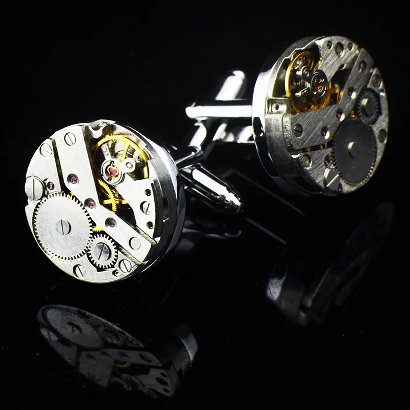 

Metal Sleeve-button French Shirt Men's Suit Wedding Business Gift High-quality Movement Sleeve-button Mechanical Watch Core